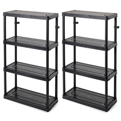 Folding 3 Narrow Shelves Black - Brightroom™