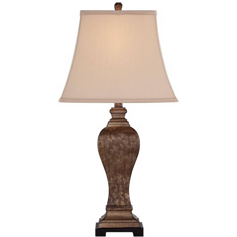 Regency Hill Edgar Traditional Table Lamp 29" Tall Bronze with Table Top Dimmer Geneva Taupe Rectangular Shade for Bedroom Living Room Bedside Office, 3 of 6