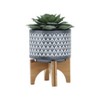 Okak Modern Pattern Planter with Saucer Decorative Plant Pots Ideal for Indoor Greenery Home Decor, Succulents and Small Plants - 4 of 4