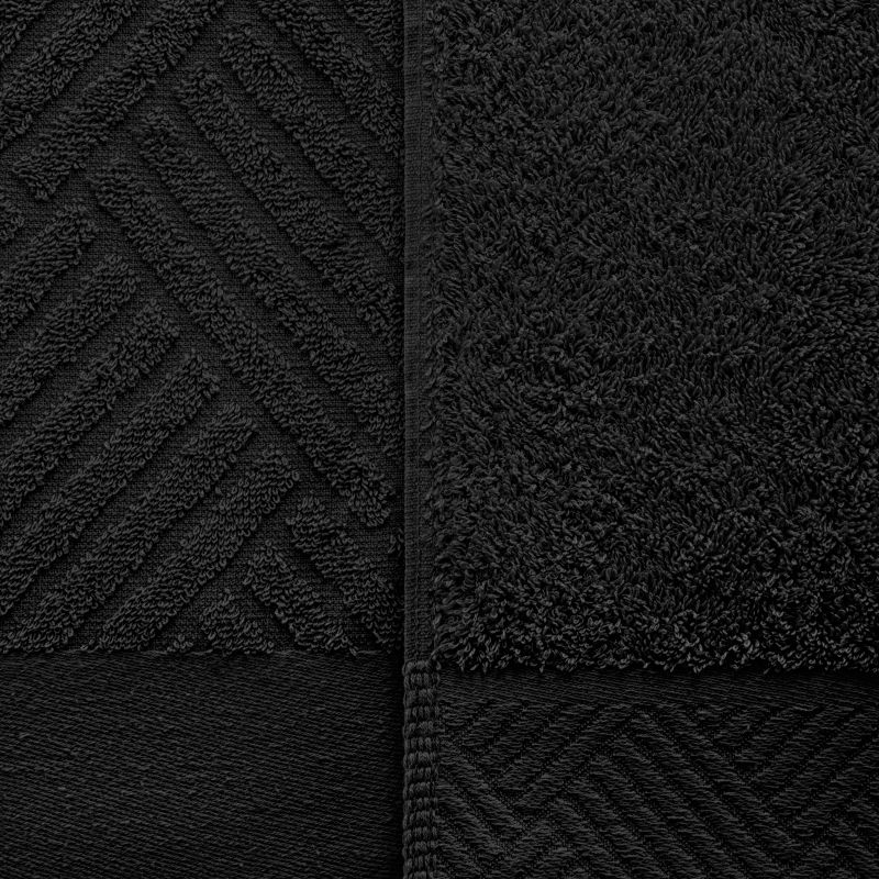 Basketweave Jacquard Cotton Modern Absorbent 6-Piece Towel Set by Blue Nile Mills, 3 of 5