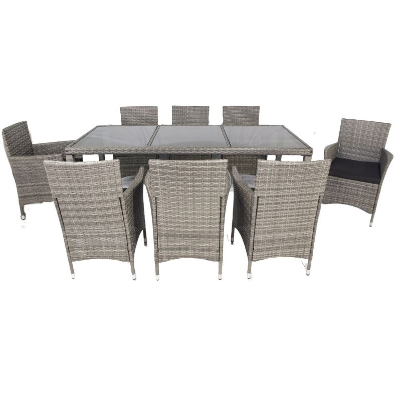 9-Piece All-Weather PE Wicker Patio Dining Sets, Outdoor Furniture with Dinnig Table - Maison Boucle, 2 of 9