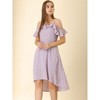 Allegra K Women's Spaghetti Straps Ruffled Sleeves Asymmetrical High Low Floral Midi Sundresses - 2 of 4
