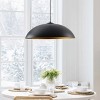 Dewdrop Industrial Hanging Lamp, 1-Light Farmhouse Pendant, 30.91in Black Iron Dome with Gold Foil, ETL Listed - 3 of 4