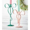 Tag Very Merry Bow Taper Holder Small Pink Candle Holder for Taper Candles 6.5 in x 3.5 in x 7.5 in Everyday Decor - 2 of 2