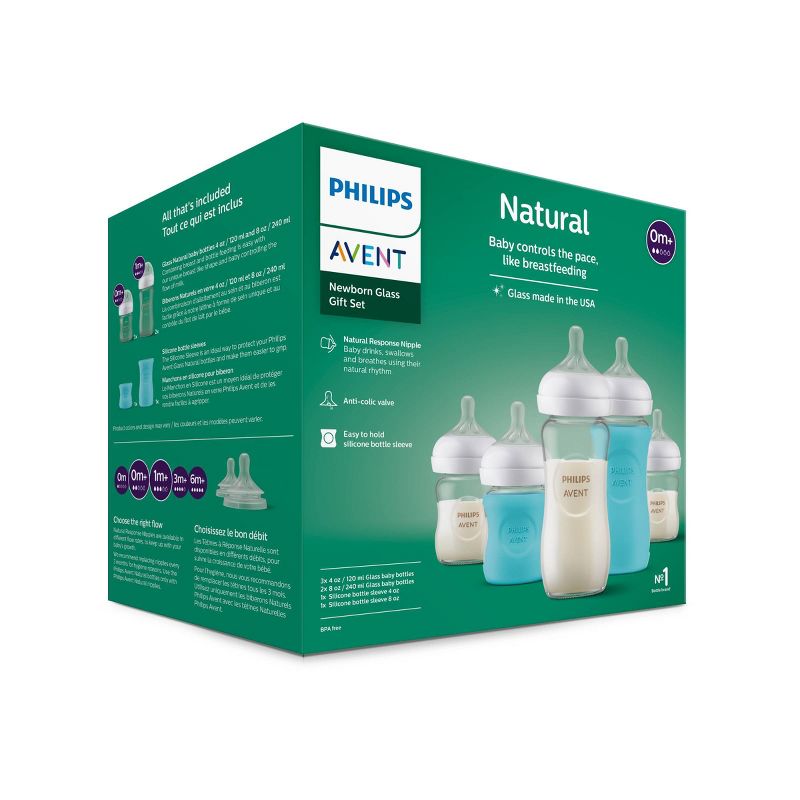 Philips Avent Glass Natural Bottle with Natural Response Nipple Baby Set - 7pc, 4 of 37