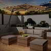 Clihome 10 Ft.Outdoor Patio Cantilever Umbrella with 360 Degrees Rotation,LED Lights,Waterproof Fade-Resistant Canopy with Cross Base - 2 of 4