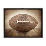 18" x 24" Sylvie Vintage Football Framed Canvas By Shawn St. Peter Gray?Green - DesignOvation
