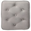 BirdRock Home Tufted Square Velvet Ottoman Foot Stool - Grey - 2 of 2