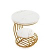 Syemin End Tables Modern Round End Table with 2-Tier Storage Small Modern Side Table or Bedside Nightstand for Living Room, Gold, 19.69"*19.69"*24.8" - 2 of 4