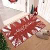 2x3 Christmas Entrance Door Mat, Washable Low Pile Non-Slip Xmas Tree Rug for Entryway Front Door, Red - 2 of 4
