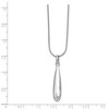 Black Bow Jewelry Elongated Diamond Accent Tear Adj. Necklace in Rhodium Plated Silver - 2 of 4