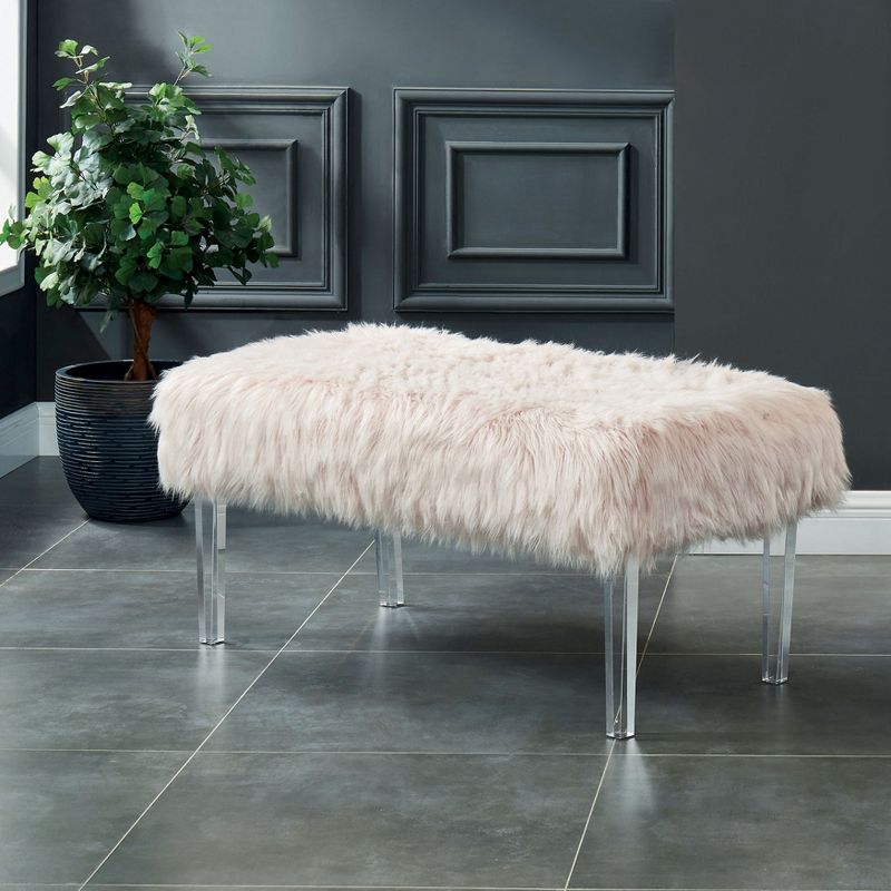 42&#34; Korbin Faux Fur Like Glam Bench - HOMES: Inside + Out, 2 of 5