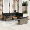 vidaXL Patio Sofa Set with Cushions Outdoor Furniture 12 Piece Poly Rattan - Gray - 2 of 4