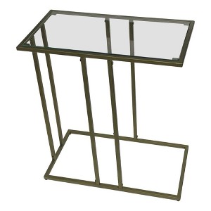 Carolina Living Serena End Table - Tempered Clear Glass - Antique Gold - 1 of 3