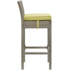 Modway Conduit Outdoor Patio Wicker Rattan Bar Stool - Light Gray Peridot - Powder-Coated Aluminum Frame , Frame:Aluminium tube, Wintech Light Grey - 2 of 3