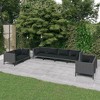 vidaXL Patio Lounge Set Outdoor Sectional Sofa Set Table Poly Rattan Dark Grey - 2 of 4
