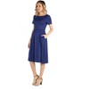 24seven Comfort Apparel Maternity Midi Dress with Short Sleeve and Pocket Detail - 2 of 4