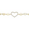 Guili 14K Yellow Gold Plated Sterling Silver Heart Halo Charm Bracelet, Stunning Cubic Zirconia Stones for a Romantic, Elegant Touch - 2 of 3