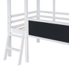 NicBex Twin Size Bunk Bed Classic House Shape Loft Bed Pine Frame Bed Frame with Blackboard, Light Strip, Guardrails, Slide and Ladder - 4 of 4
