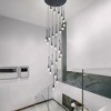 BAOURE Modern Black Crystal Chandelier for High Ceiling, 16 Light 19.7in Raindrop Crystal Chandeliers Dimmable LED Pendant Light for Staircase Foyer - 3 of 4
