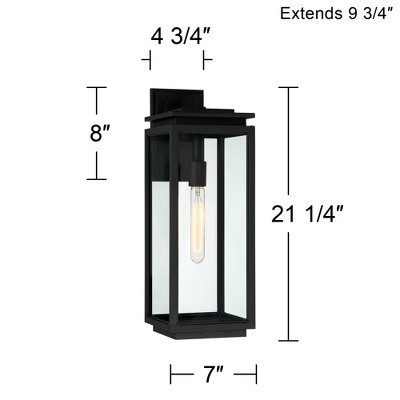 Matte Black Rectangular Prism Glass Outdoor Wall Light