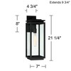 Possini Euro Design Atkins 21 1/4" High Modern Outdoor Wall Light Fixture Mount Porch House Weatherproof Matte Black Die Cast Metal Clear Glass Shade - 4 of 4
