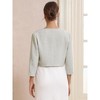 INSPIRE CHIC Women's Crew Neck Formal Bolero 3/4 Sleeves Open Front Cropped Shrugs - 4 of 4