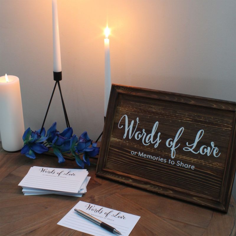 Darware Wedding Guest Book Alternative Sign w/ Note Cards; Wood Words of Love for Receptions, Showers, Bereavement and Graduation, 4 of 9