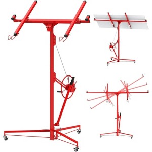 Acekool 16ft Drywall Lift,Heavy-Duty Panel Hoist Jack,360°Telescopic Arm,Locking Wheels,48x192in Installation,150lb Capacity,Shop Equipment,Red - 1 of 4