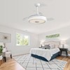 Vynxaria 42 Inch Modern Invisible Ceiling Fan, 120V 3 ABS Blades Remote Control Indoor Outdoor With 32W Led Light - 2 of 4