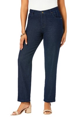 Jessica London Women's Plus Size Tall Classic Cotton Denim Straight-Leg Jean