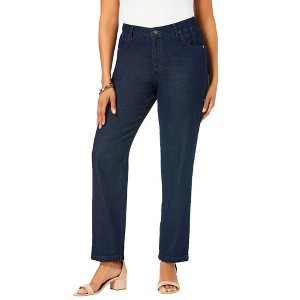 Jessica London Women's Plus Size Classic Cotton Denim Straight-Leg Jean - 1 of 4