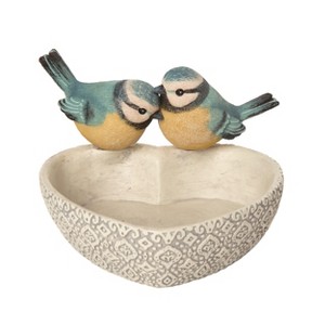 Transpac Resin 6.5" Multicolor Spring Patterned Bird Container - 1 of 2