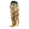 Unique Bargains Women's Lady Curly Human Hair Wigs 28" with Wig Cap - 3 of 4