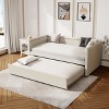 Twin Size Daybed, Upholstered Platform Bed Frame with Twin Size Trundle Bed -Frevyn - 3 of 4