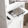 Tall Bathroom Cabinet, Freestanding Storage Cabinet with Glass Doors and Adjustable Shelves and Drawers, 67" Tall Cabinet for Kitchen, Pantry - 4 of 4