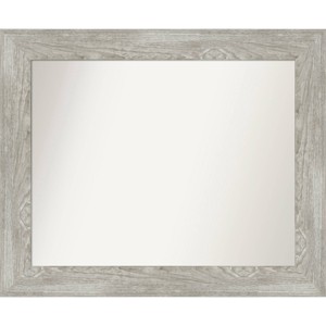 34" x 28" Non-Beveled Dove Gray Wash Wall Mirror - Amanti Art: Modern Rectangle, Polystyrene Frame - 1 of 4