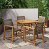 Christopher Knight Home Clausen Outdoor Acacia Wood and Wicker 5 Piece Dining Set, Teak/Mixed Mocha - 2 of 4