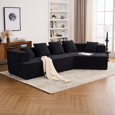 Modern Modular Chenille Sectional Sofa with Memory Foam,Deep Seat Comfortable 2-Seater Couch for Living Room, Bedroom, or Apartment-The Pop Home