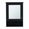 Alilang 6.60 Inch Black Wall-Mounted Medicine Cabinet with Mirror and Open Storage Shelves - Black - 3 of 4