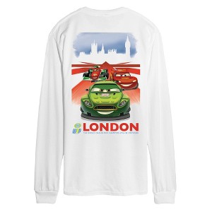 Men's Cars London Race Poster Long Sleeve Graphic T-Shirt - White