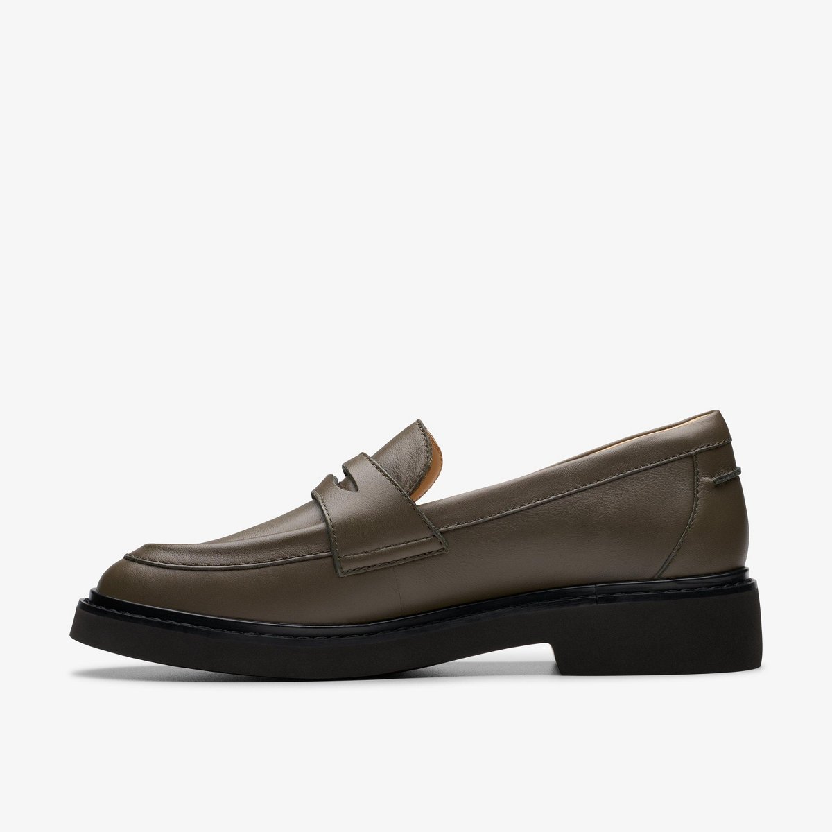 Обувь Clarks Womens Splend Edge Dark Olive Leather Shoes 8 Medium — фото 2