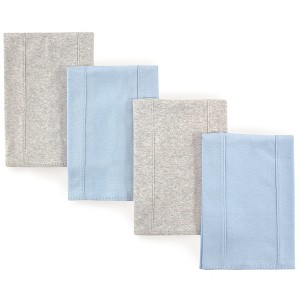 Touched by Nature Baby Boy Organic Cotton Burp Cloths 4pk, Blue Gray, One Size - 1 of 1