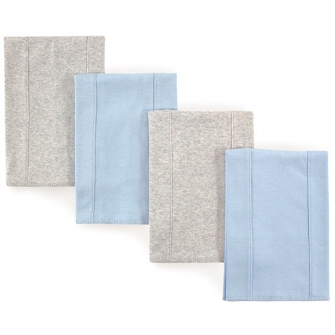 Touched by Nature Baby Boy Organic Cotton Burp Cloths 4pk, Blue Gray, One Size - image 1 of 1