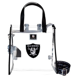 Loungefly NFL Las Vegas Raiders Clear Convertible Backpack & Tote Bag with a matching Keychain - 1 of 4