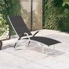 vidaXL Sun Lounger Textilene and Aluminum Black - 2 of 4