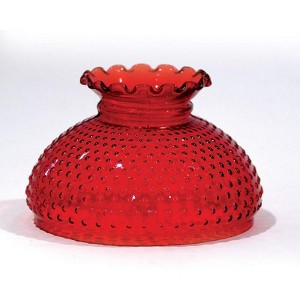 7" Cranberry Hobnail Oil Lamp Shade - 1 of 3