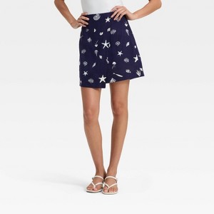 Women's Linen Blend Skort - A New Day™ - 1 of 3