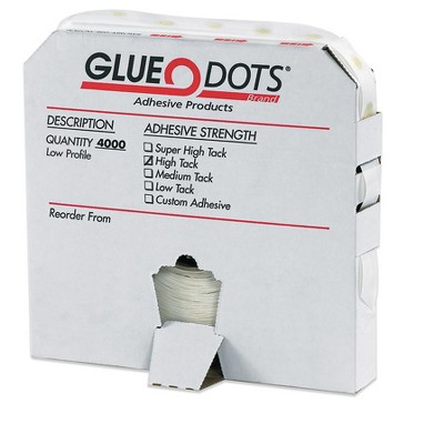 Dot Shot High Tack Glue Dots Low Profile 1/2" Clear 1500/Roll GD103R