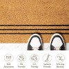 LunaLulinlk Beige Black 30x17 inch Door Decor Plain Entry Mat with Stripes Rugs - 2 of 4